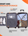 HRX by Hrithik Roshan Hard Body Set of 2 Luggage 8 Wheels - Helium
