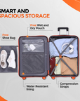 HRX by Hrithik Roshan Hard Body Set of 3 Luggage 8 Wheels - Helium