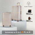 RARE RABBIT hard-shell polycarbonate trolley suitcase set, beige, 4 wheels, side view