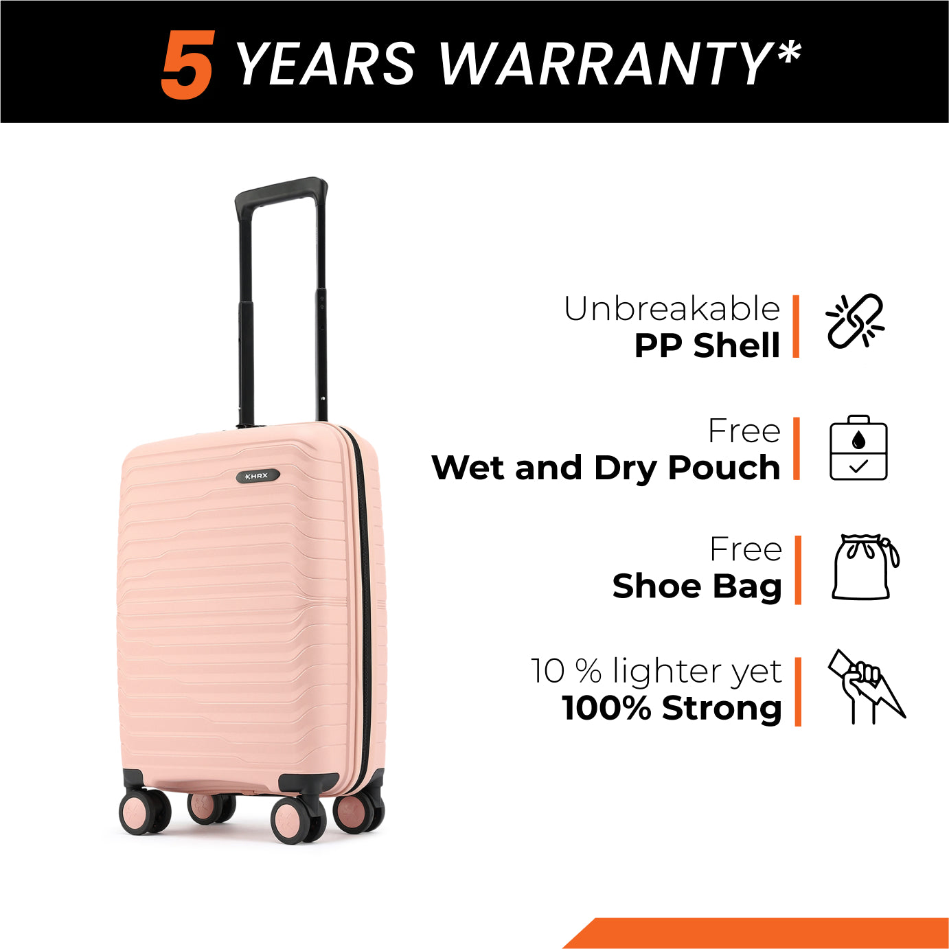 HRX by Hrithik Roshan Small Cabin Suitcase (56 cm) 8 Wheels - Kyoto