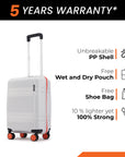 HRX by Hrithik Roshan Small Cabin Suitcase (56 cm) 8 Wheels - Helium