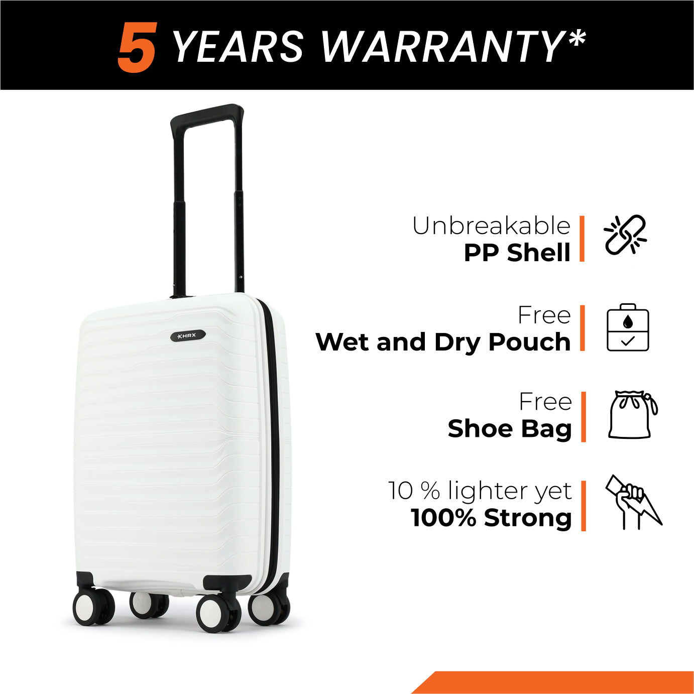 HRX by Hrithik Roshan Hard Body Set of 2 Luggage 8 Wheels - Kyoto