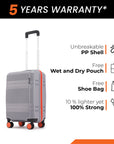HRX by Hrithik Roshan Small Cabin Suitcase (56 cm) 8 Wheels - Helium