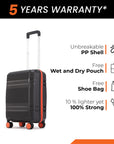 HRX by Hrithik Roshan Small Cabin Suitcase (56 cm) 8 Wheels - Helium