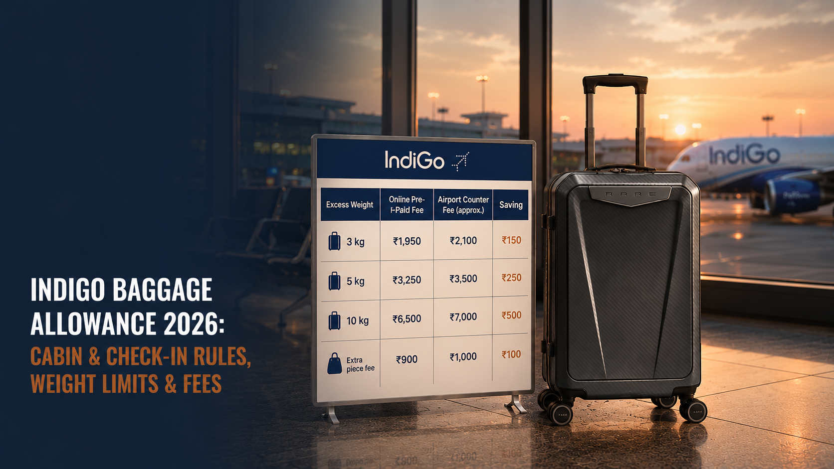 IndiGo Baggage Allowance 2026: Cabin & Check-In Rules, Weight Limits & Fees