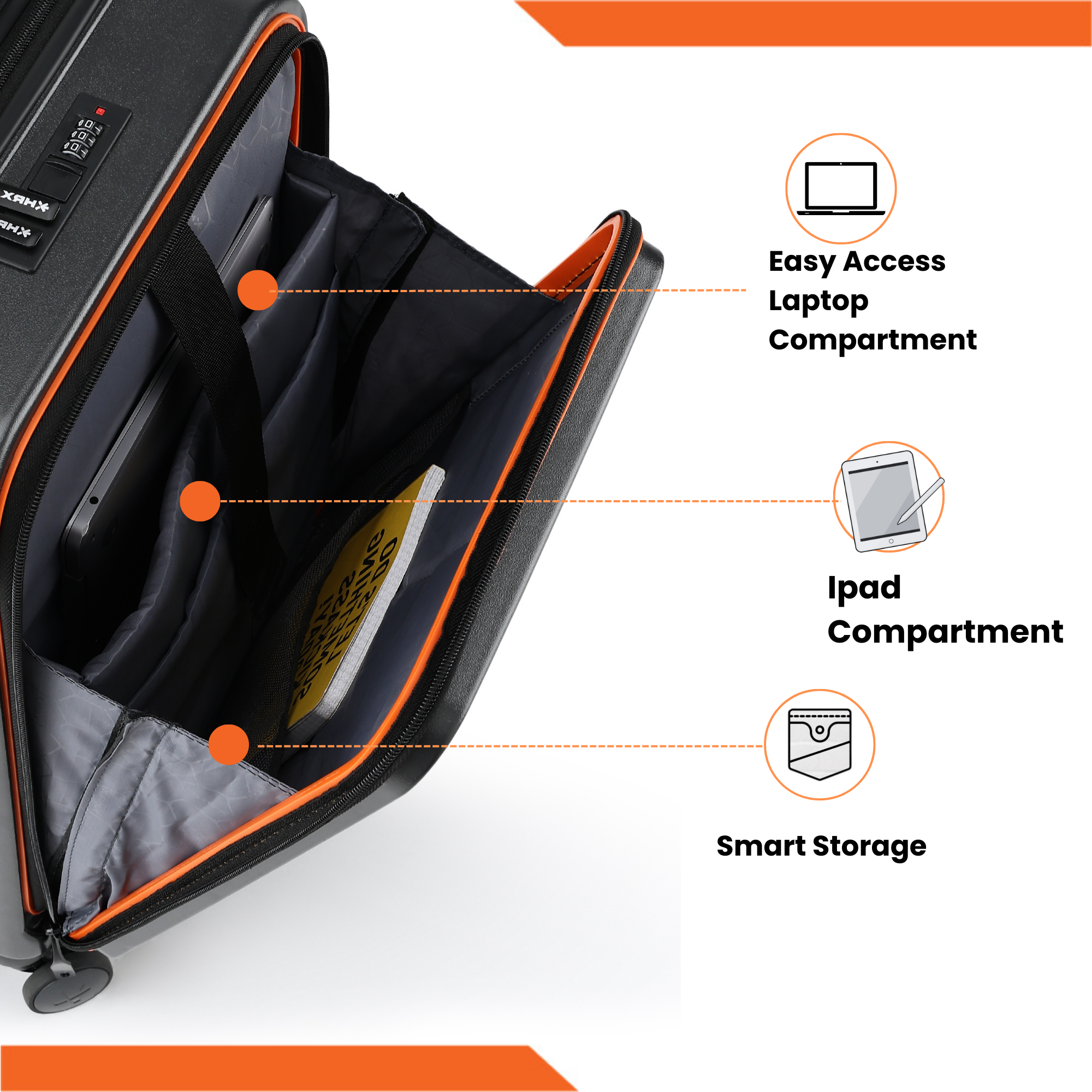 HRX Force Urban Trolley with Laptop Compartment