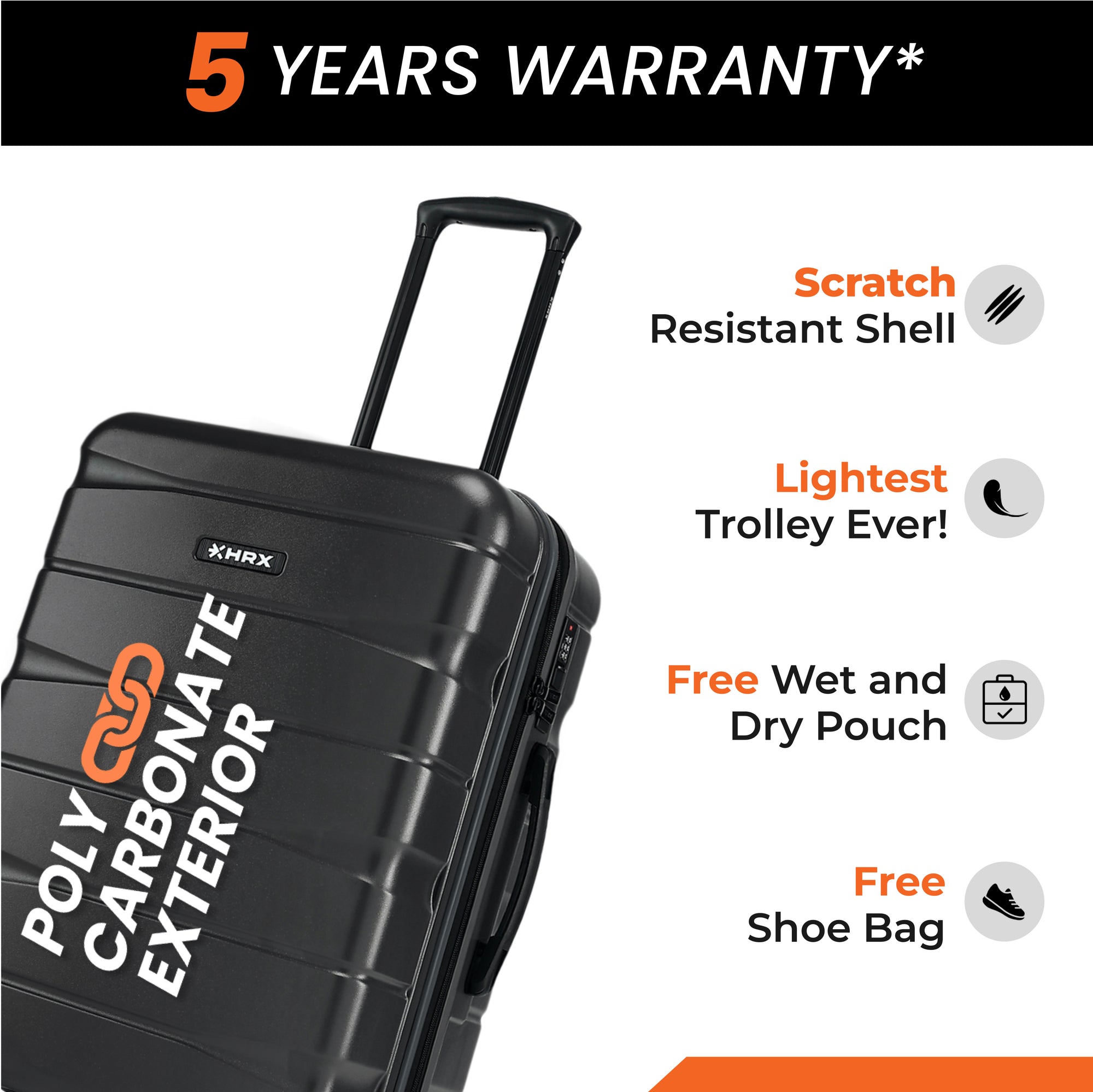 HRX by Hrithik Roshan Medium Check-in Suitcase (65 cm) 8 Wheels - Brute