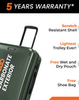 HRX by Hrithik Roshan Hard Body Set of 2 Luggage 8 Wheels - Grit