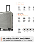 HRX by Hrithik Roshan Small Cabin Suitcase (56 cm) 8 Wheels - Grit