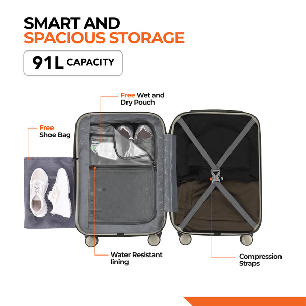 HRX by Hrithik Roshan Medium Check-in Suitcase (65 cm) 8 Wheels - Glide