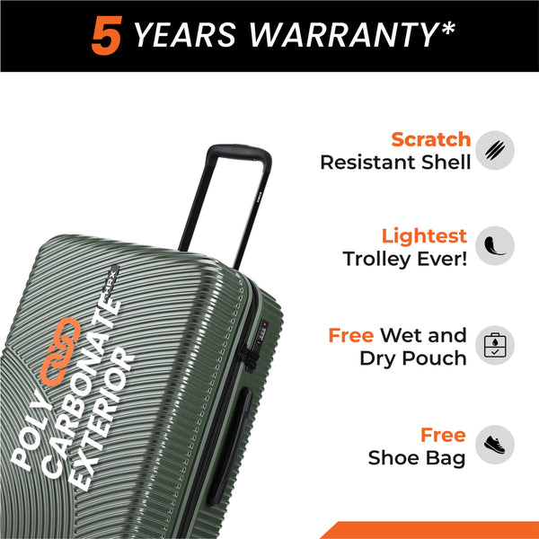 HRX by Hrithik Roshan Hard Body Set of 2 Luggage 8 Wheels - Glide