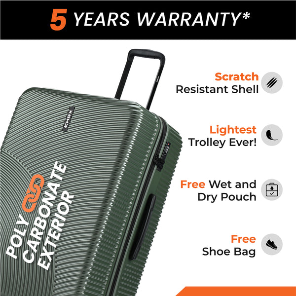 HRX by Hrithik Roshan Hard Body Set of 2 Luggage 8 Wheels - Glide