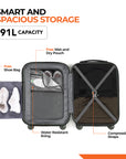 HRX by Hrithik Roshan  Small Cabin Suitcase (56 cm) 8 Wheels - Glide