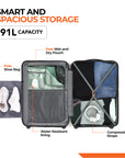 HRX by Hrithik Roshan Hard Body Set of 3 Luggage 8 Wheels - Glide
