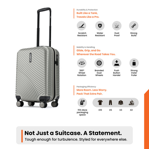 HRX by Hrithik Roshan Small Cabin Suitcase (56 cm) 8 Wheels - Glide