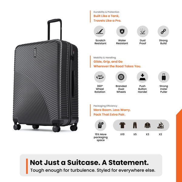 HRX by Hrithik Roshan Large Check-in Suitcase (75 cm) 8 Wheels - Glide