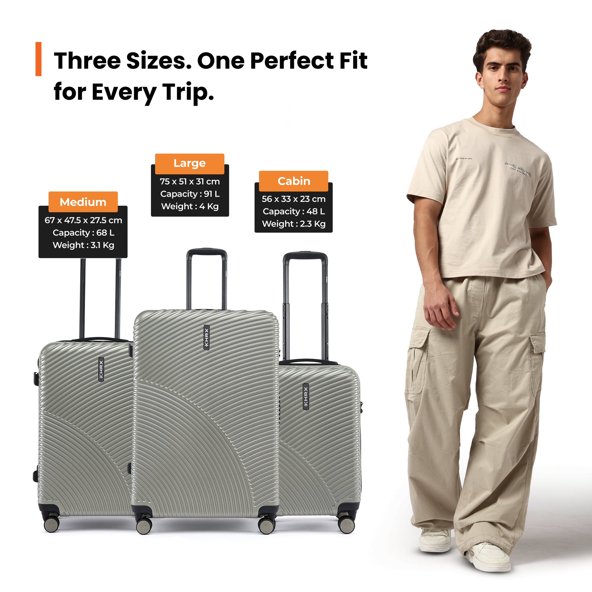 HRX by Hrithik Roshan  Small Cabin Suitcase (56 cm) 8 Wheels - Glide
