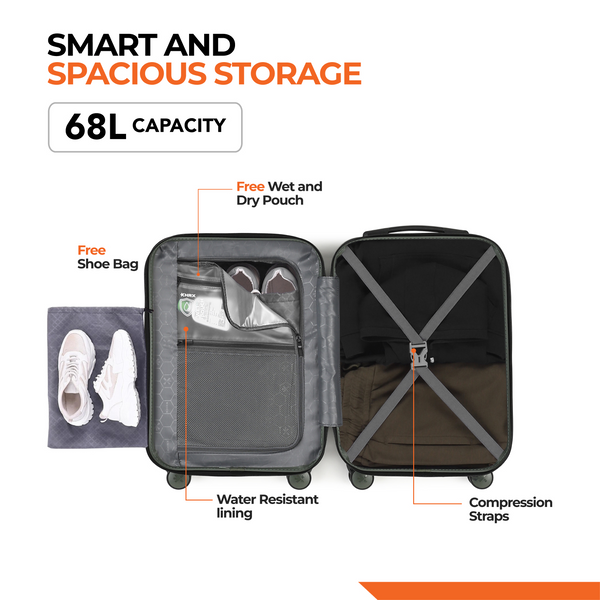 HRX by Hrithik Roshan Medium Check-in Suitcase (65 cm) 8 Wheels - Glide