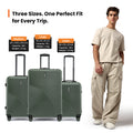 Hard-shell 8-wheel luggage set of 2, upright suitcases with telescopic handles and wheels