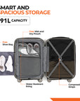 HRX by Hrithik Roshan Hard Body Set of 2 Luggage 8 Wheels - Force