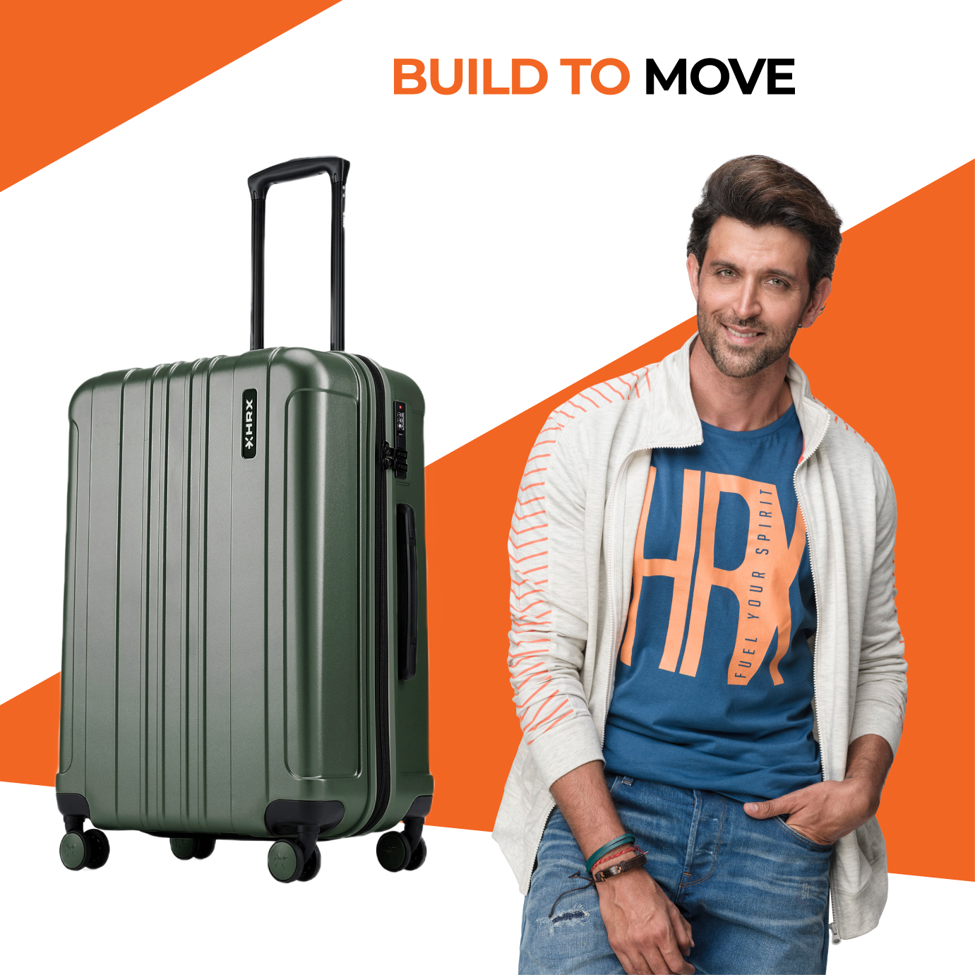 HRX by Hrithik Roshan Medium Check-in Suitcase (65 cm) 8 Wheels - Force