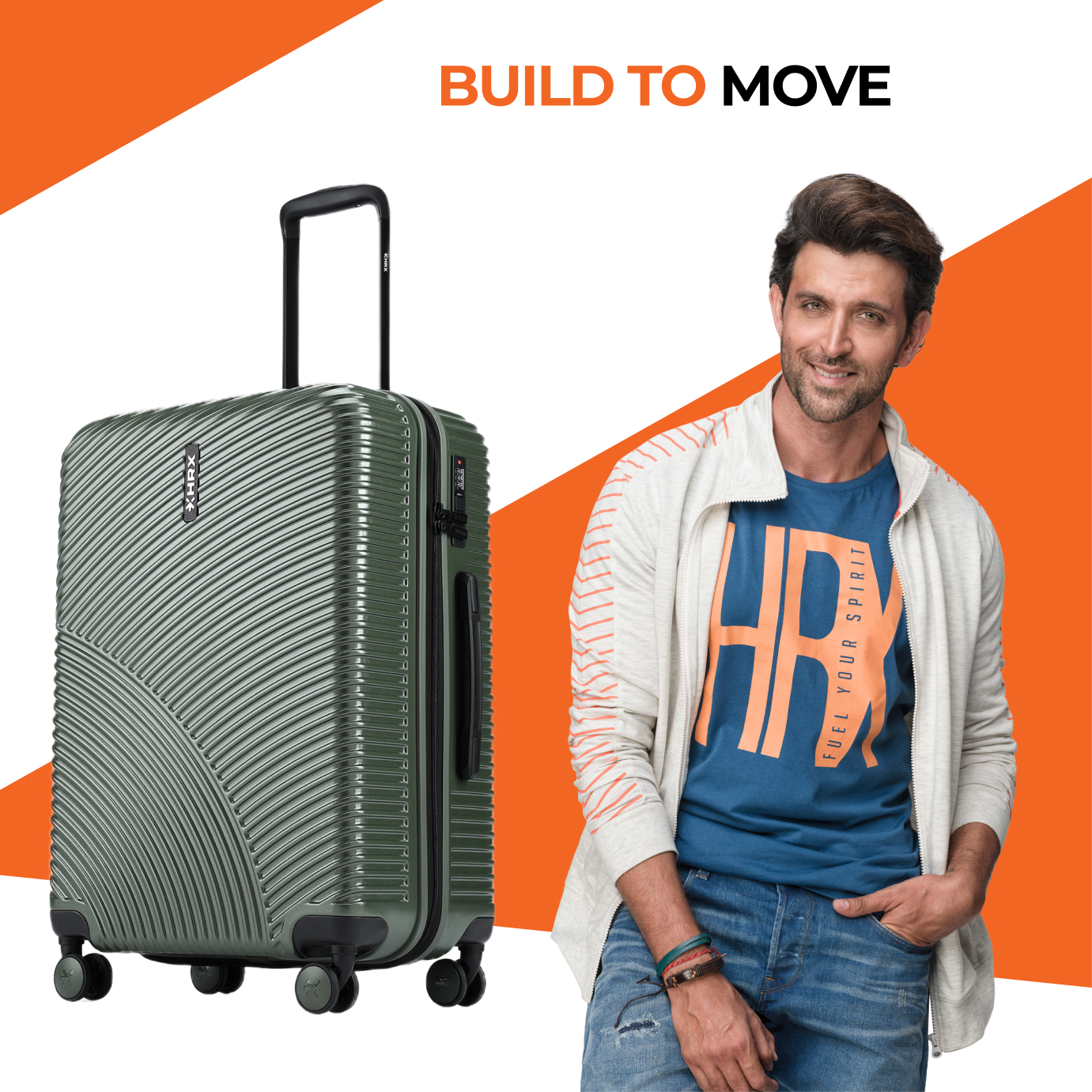 HRX by Hrithik Roshan Medium Check-in Suitcase (65 cm) 8 Wheels - Glide