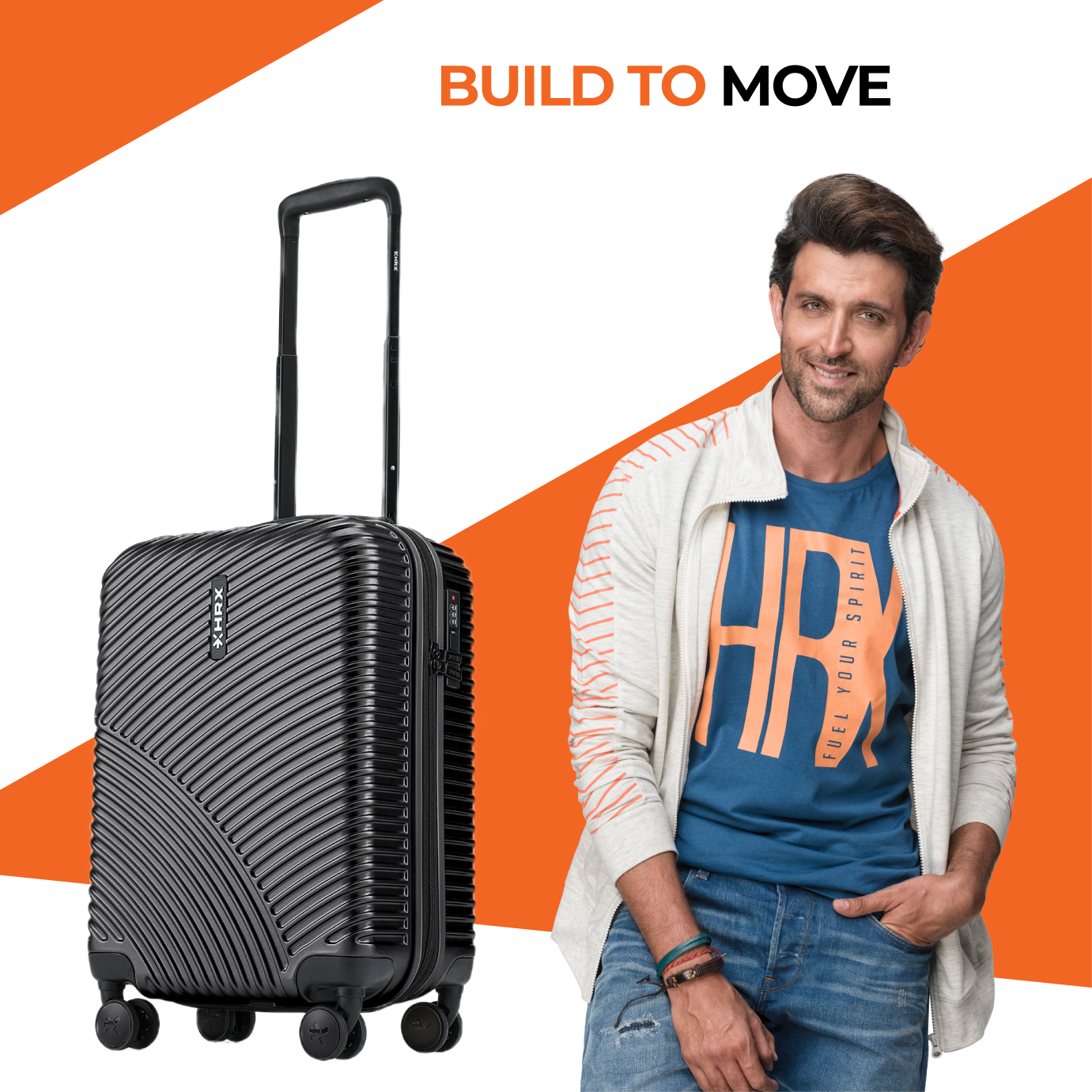 HRX by Hrithik Roshan Small Cabin Suitcase (56 cm) 8 Wheels - Glide