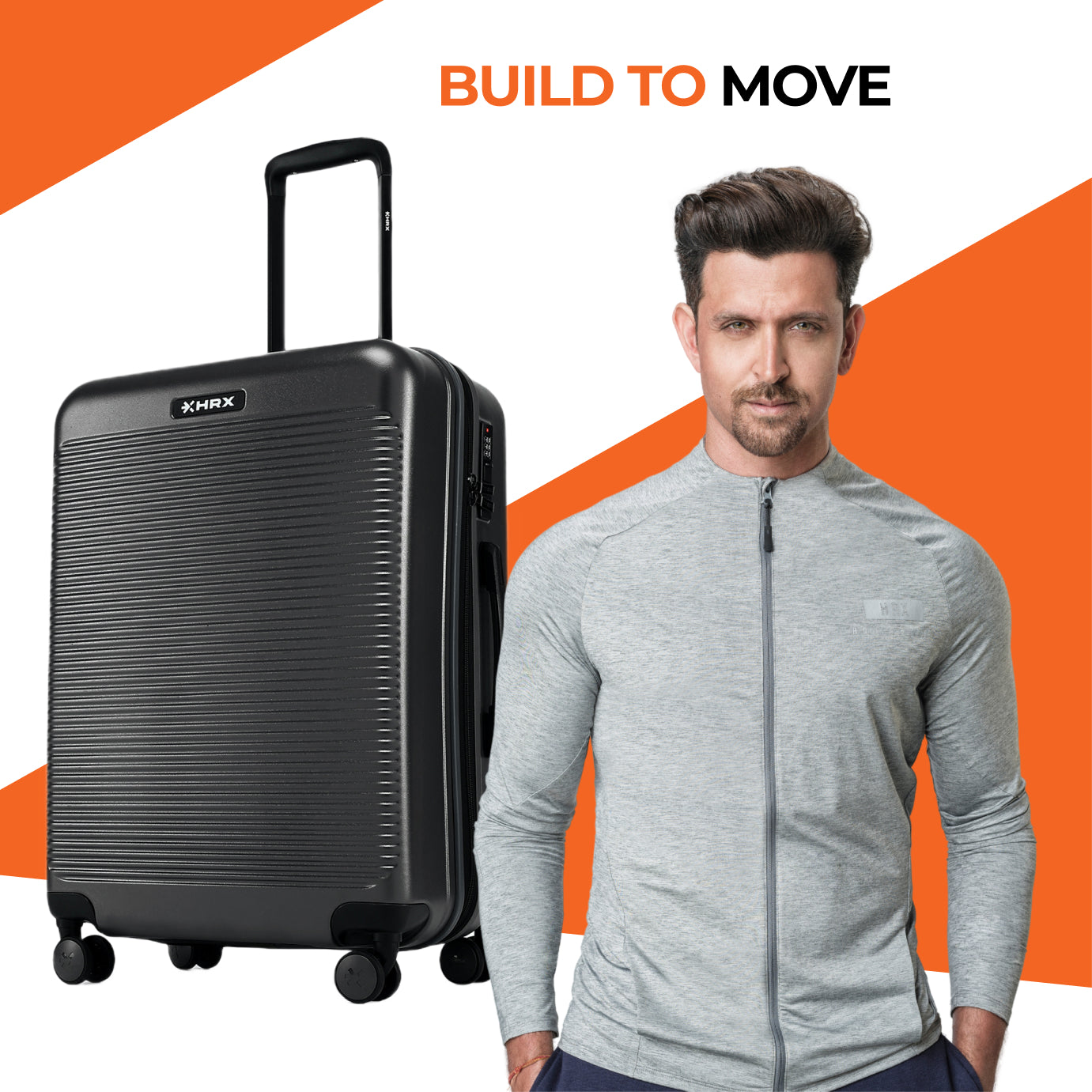 HRX by Hrithik Roshan  Medium Check-in Suitcase (65 cm) 8 Wheels - Grit