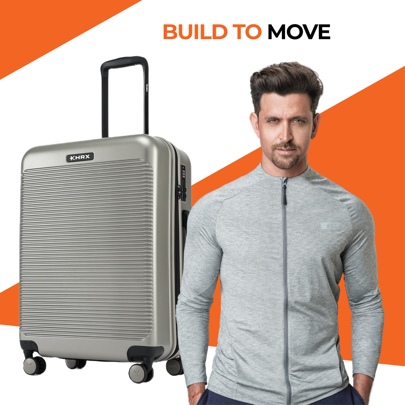 HRX by Hrithik Roshan  Medium Check-in Suitcase (65 cm) 8 Wheels - Grit