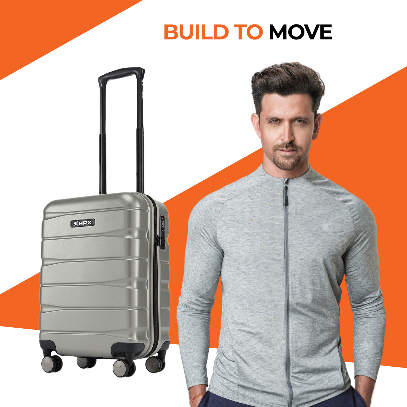 HRX by Hrithik Roshan Hard Body Set of 2 Luggage 8 Wheels - Brute