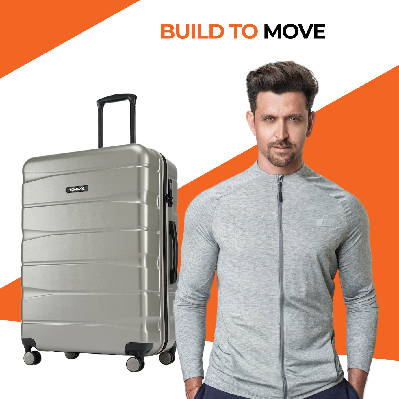 HRX by Hrithik Roshan Hard Body Set of 2 Luggage 8 Wheels - Brute