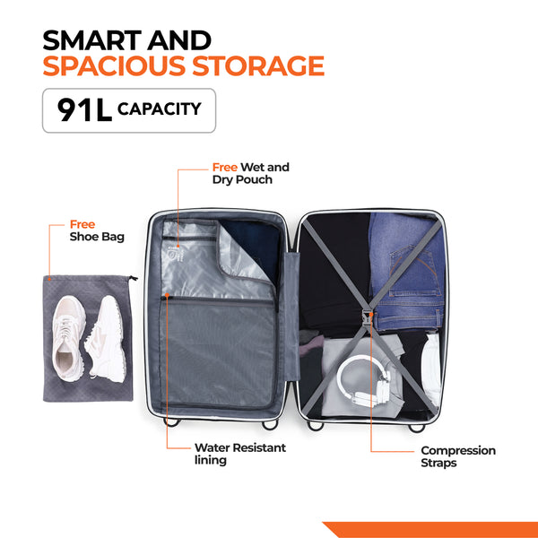 HRX by Hrithik Roshan  Large Check-in Suitcase (75 cm) 8 Wheels - Kyoto