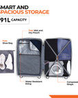 "HRX by Hrithik Roshan  Large Check-in Suitcase (75 cm) 8 Wheels - Kyoto