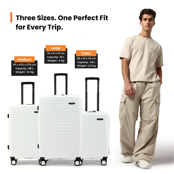 HRX by Hrithik Roshan Hard Body Set of 3 Luggage 8 Wheels - Kyoto