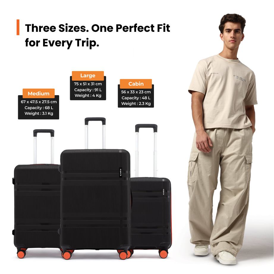 HRX by Hrithik Roshan  Hard Body Set of 2 Luggage 8 Wheels - Helium