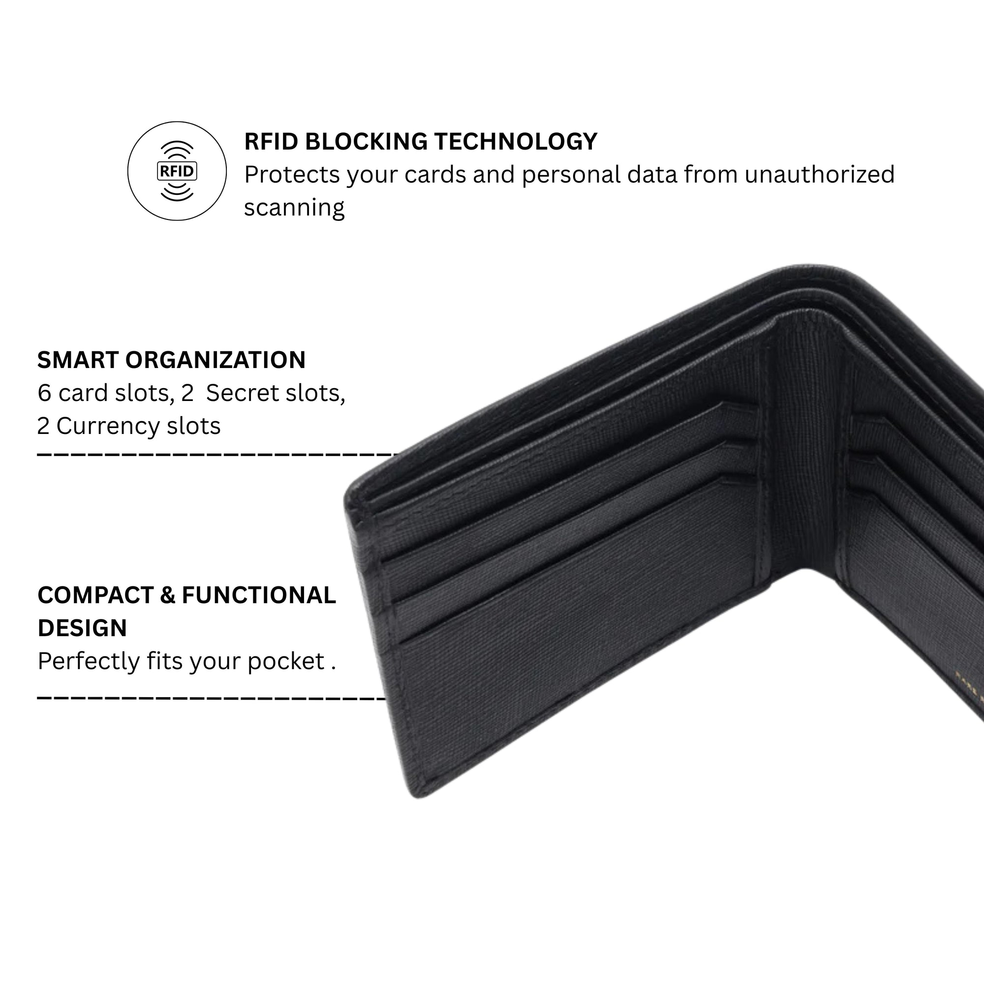 Rare Rabbit' Camp (Leather) Wallet-Bi-Fold (Cc)-Black