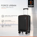 Black hard-shell laptop cabin trolley with front pocket and telescopic handle
