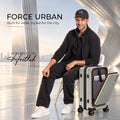 HRX city laptop trolley with hard-shell body, orange trim, and compact carry wheels