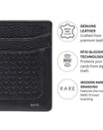 Rare Rabbit Lorent (Leather) Card Holder-Slim Fold-Black