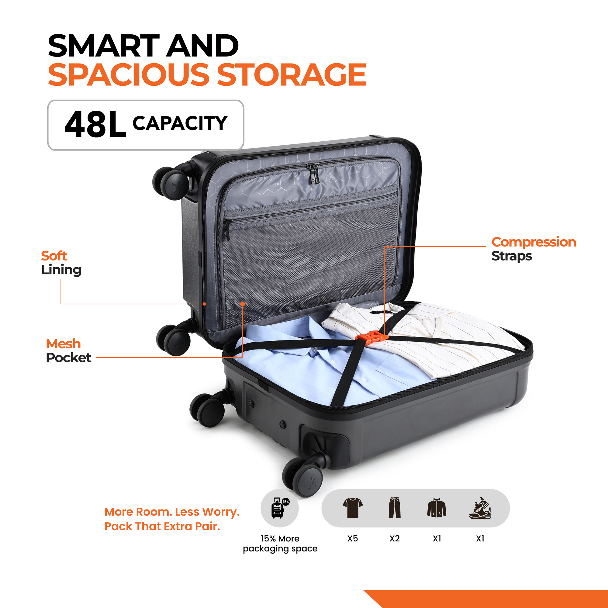 HRX Force Urban Trolley with Laptop Compartment