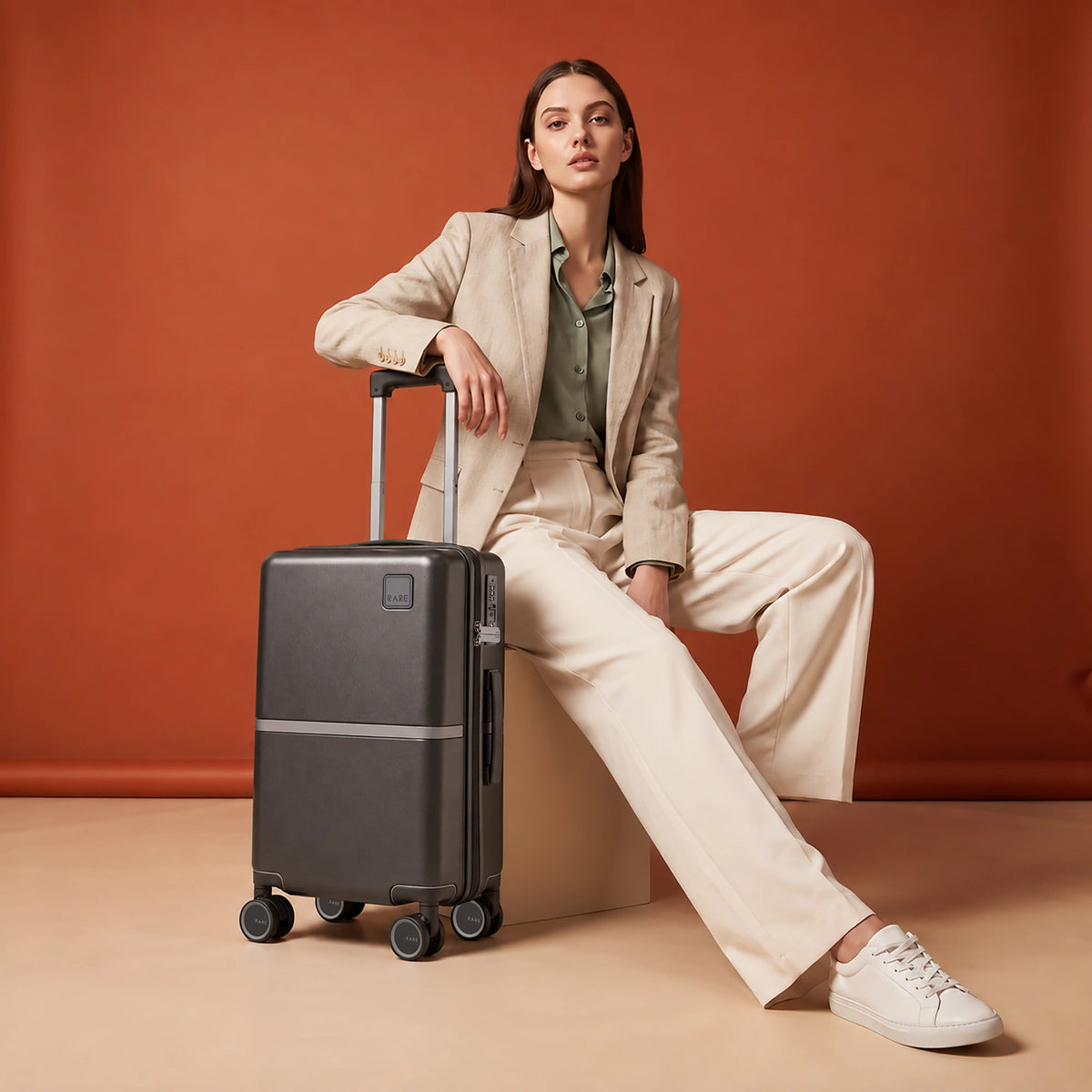Rare Rabbit Tony Trolley – Hard Shell Polycarbonate Luggage - Dark Grey