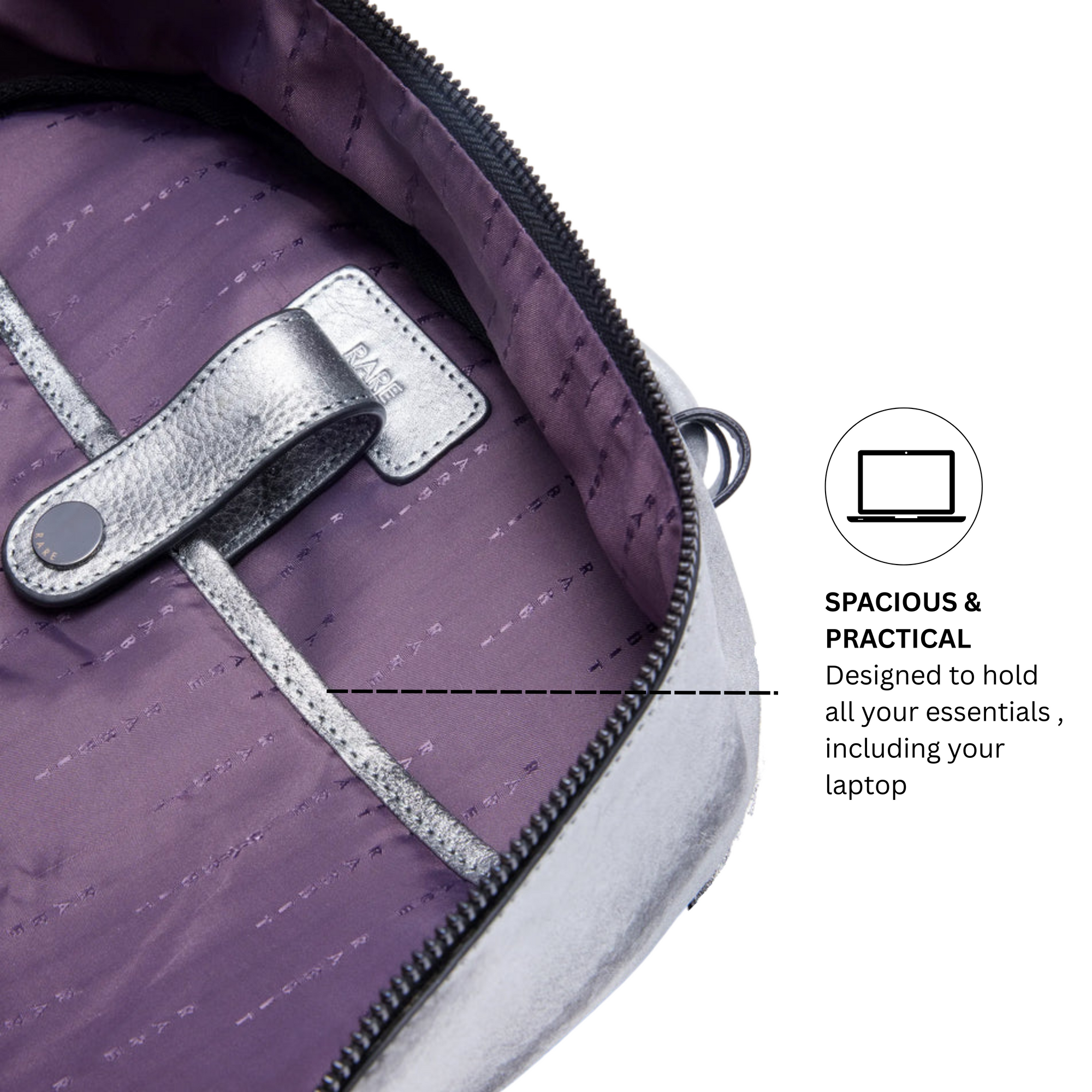 Rare Rabbit Arte (Leather) Backpack-One Size-Metalic Foil