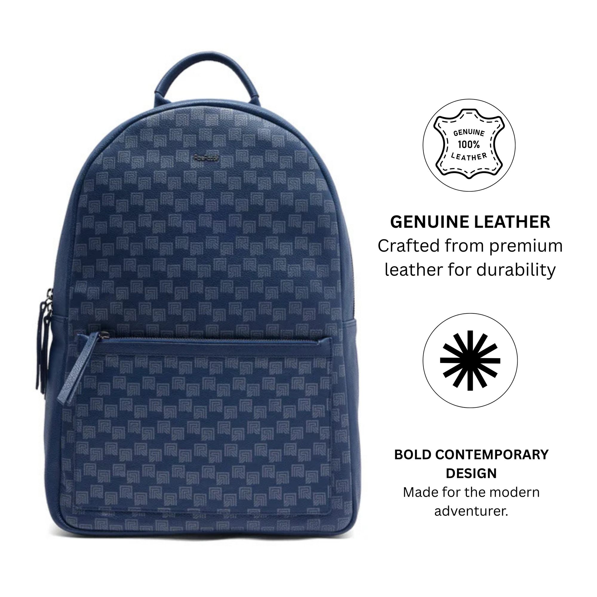 Rare Rabbit Genther (Leather) Backpack-One Size-Blue