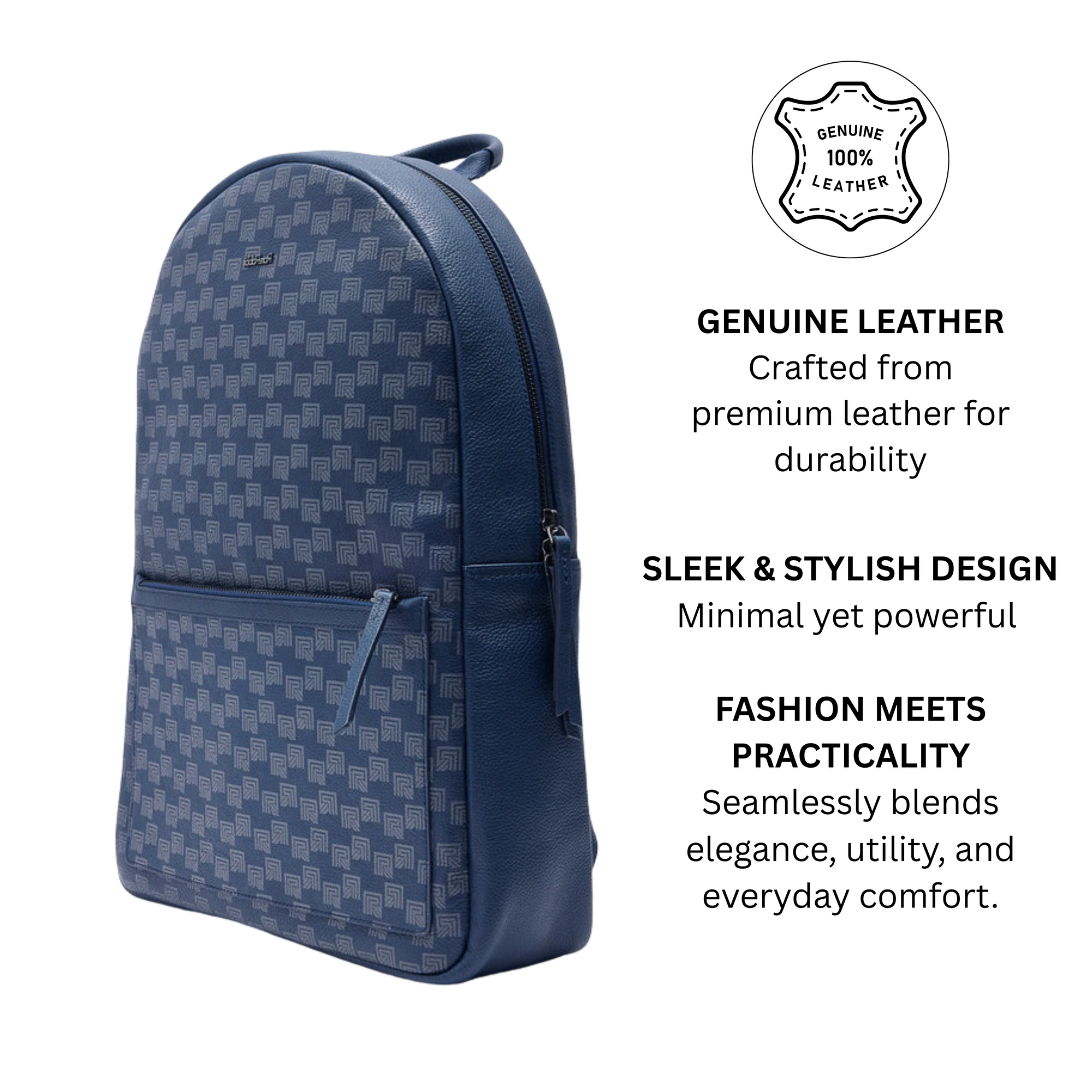 Rare Rabbit Genther (Leather) Backpack-One Size-Blue