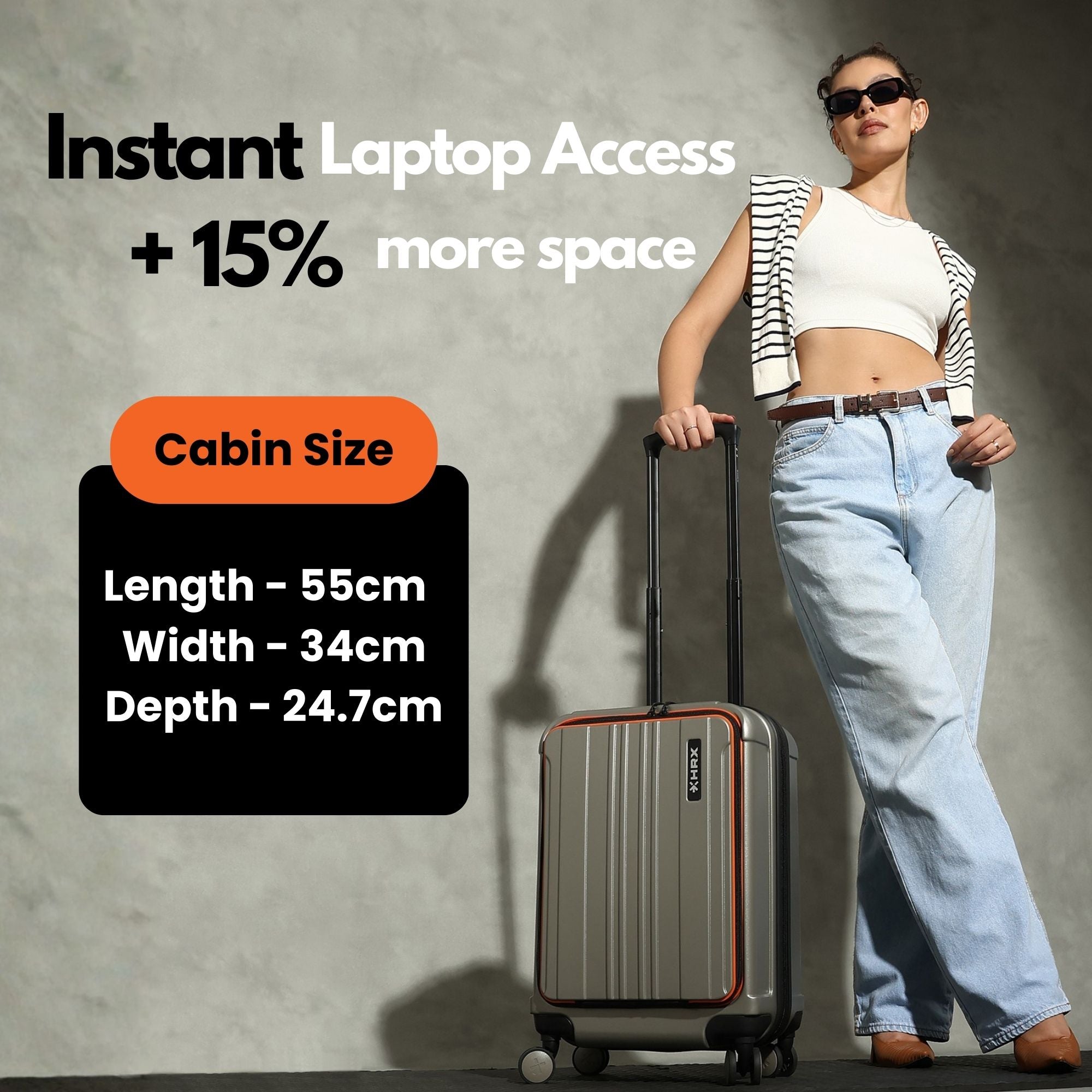 HRX Force Urban Trolley with Laptop Compartment