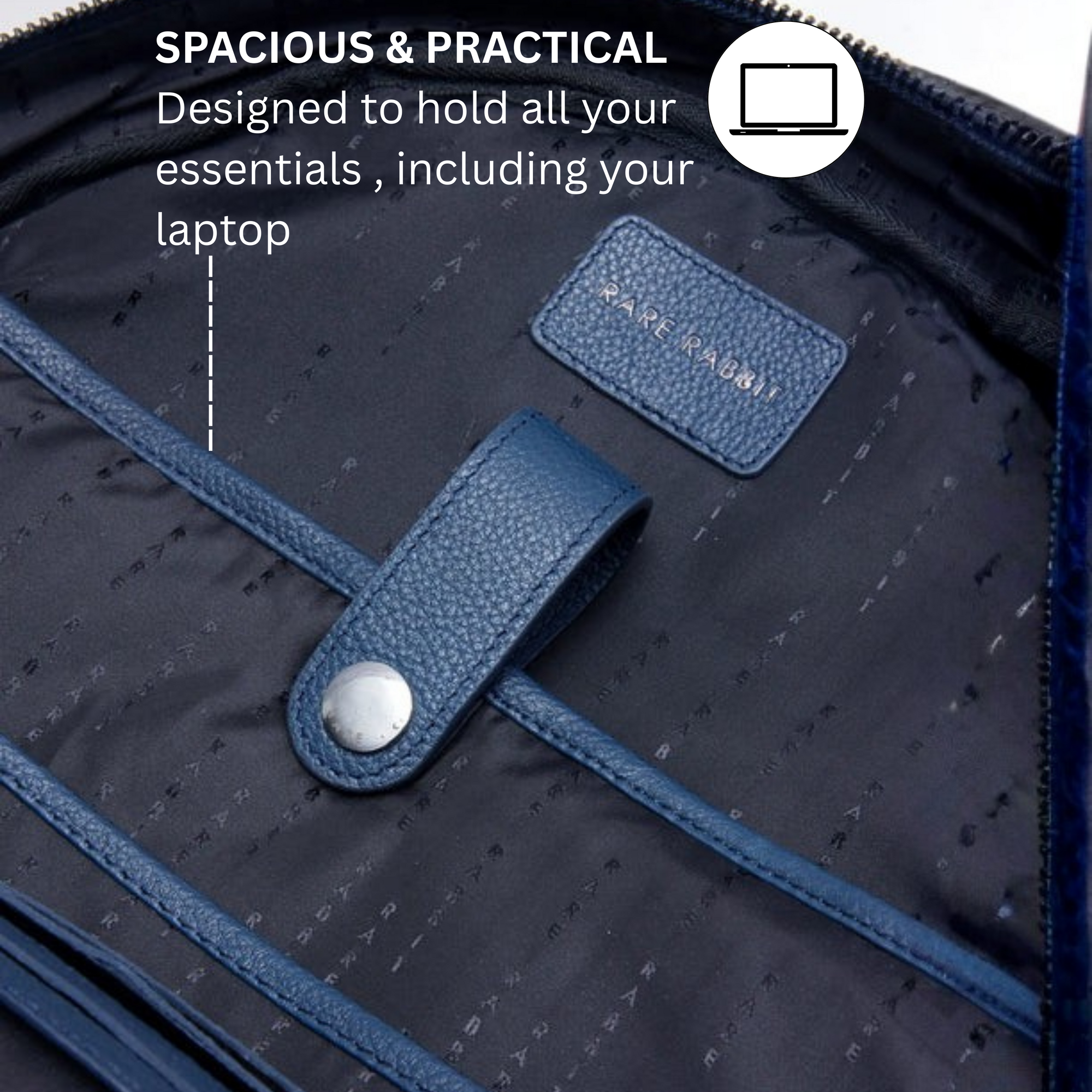 Rare Rabbit Genther (Leather) Backpack-One Size-Blue