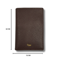 Brown slim leather card holder with Rare logo on front
