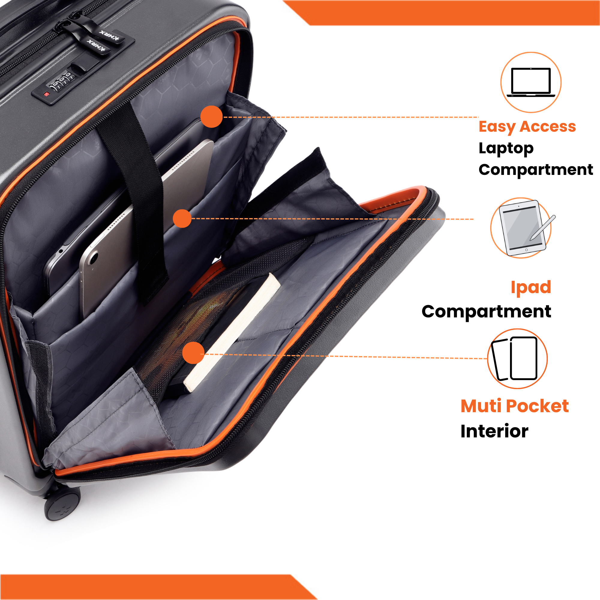 HRX Force Urban Trolley with Laptop Compartment