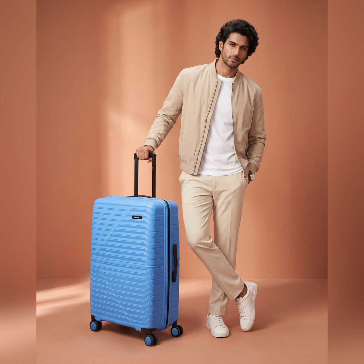 HRX Kyoto Medium Check-in Suitcase (65 cm) 8 Wheels - Polypropylene - Blue