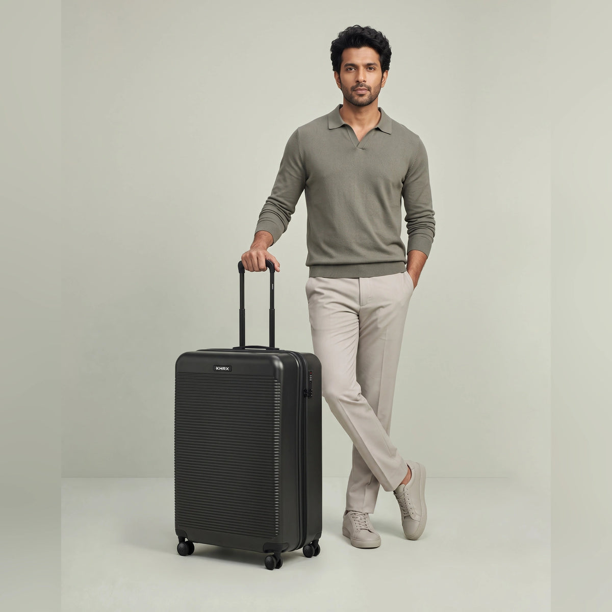 HRX by Hrithik Roshan Small Cabin Suitcase (56 cm) 8 Wheels - Grit - Charcoal Grey